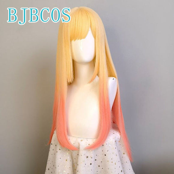 Anime My Dress Up Darling Cosplay Kitagawa Marin Stain Gradient Cosplay Wig Golden My Dress Up Darling Stain Gradient