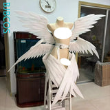 Versatile Six White Wings Cosplay Costume Women Men Pearl Cotton Six Wings Cosplay For Halloween Carnival Fancy Party Prop