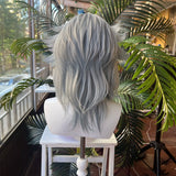 [Styled Wig]Sunday Cosplay Wig Game Honkai: Star Rail HSR Mixed Gray 52CM Hair Heat Resistant Synthetic Halloween Party Wigs