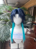 [Styled Wig]Solon Cosplay Wig DARK MOON Night Blue Short Cos Man‘s City Dark Blue Mixed Color Gradient Anime Synthetic Wig