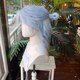 [Styled Wig]‌Adrian Wen Xiaohui Cosplay Wig Anime Additional Inheritance Fu Jia Yi Chan Light Blue Short Curly Hairs Cosplay Wig