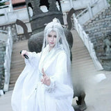 White ancient costume, white clothes, flower city, Wu Xing Xue, Chu Wanning, original cosplay, versatile bridge lady