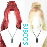 [Styled Wig]‌Naraka: Bladepoint‌ Red Peach Emperor's Lace Front Wig COS hairy girl style wig set