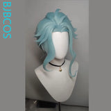 [Styled Wig]The Doctor II Dottore Cosplay Wig Game Genshin Impact 43cm Blue Wig For Men Cosplay Heat Resistant Synthetic Hair