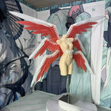 Lucifer Morningstar Cosplay Costume Women Men White Red Pearl Cotton Six Wings Cosplay For Halloween Carnival Fancy Party Prop