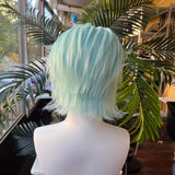 [Styled Wig]Il Dottore Cosplay Wig Game Genshin Impact Men The Doctor Light Blue Hair 43CM For Party Role Play Halloween Wigs