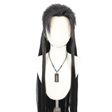 [Styled Wig]Antique style male front lace beauty pointed Lace Front Wig hairstyle wig headband ancient costume COS Han Li
