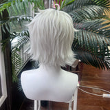 [Styled Wig]Nagi Seishiro Cosplay Wigs BLUE LOCK Silver White 30CM Short Man Warping Heat For Anime Cosplayers Synthetic Hair