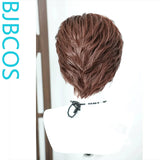 [Styled Wig]Front lace teenage style COS daily texture short hair red brown styling wig