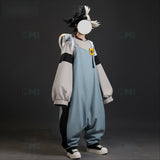 Gachiakuta‌ Dia Sant cosplay men's faux denim fabric overalls embroidered cosplay