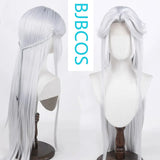 [Styled Wig]Qi Sili Little Fox Silver White COS False Light and Night Love Imitation Hand Hook Long Hair Headset