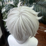 [Styled Wig]Nagi Seishiro Cosplay Wigs BLUE LOCK Silver White 30CM Short Man Warping Heat For Anime Cosplayers Synthetic Hair