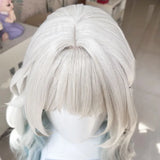 [Styled] HSR Firefly Cosplay Wig 60cm Long Straight Wig Silver Gray Blue Gradient Wig Cosplay Anime Wigs Heat Resistant Hair