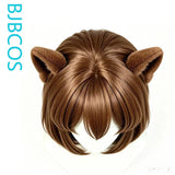 [Styled Wig]Kit Bodega Cosplay Wig Anime Women Brown 35cm Short Hair Kit For Cosplay Heat Resistant Hair Halloween Party Wig