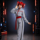 【In Stock】Kasane Teto Cosplay Costume Anime Virtual Singer Brain Rot Gray And Red Full Set With Outfit For Halloween Carnival