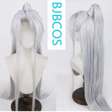 [Styled Wig]Love of Light and Night, Qisi Li Silver White COS Wig, Ancient Style Hanfu, High ponytail Style, Full Headset