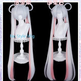 [Styled] Runami Yachiyo Cosplay Wig 115cm Silver White Pink Mixed Wig Anime Heat Resistant Synthetic Wigs for Halloween Carnival