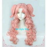 [Styled Wig]Tetia Cosplay Wig Anime Witch Hat Atelier Women Light Pink Wavy Long Hair Twin Ponytail Synthetic Cosplay Wig