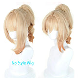 [Styled Wig]Yoimiya Cosplay Wig Game Genshin Impact For Women Yellow Gradient Ponytail Length 45CM ‌Halloween Party Wigs‌