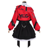Anime Game Neverness To Everness Cosplay Halloween Lacrimosa Costume Y2K Punk Red Short Coat Black Dress Goth Lolita