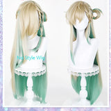 [Styled] Lynae Cosplay Wig 90cm Flax mixed green Long hair Heat Resistant Synthetic Wig+Wig cap Game Wuthering Waves Lynae Hair