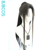 [Styled Wig]Universal Cosplay Full Lace Wig Anime Long Brown Hair Ancient Style Male Cool And Refreshing NPC Versatile COS Wig