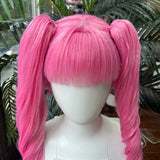 [Styled Wig]Perona Cosplay Wigs Pink Curl Double Ponytail Heat Resistant Synthetic Woman Hair Full Wigs For Halloween Party Wigs
