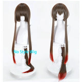 [Styled Wig]‌‌Amiya Cosplay Wig Game Arknights: Endfield Brown And Red Long 115CM Hair For Halloween Party Heat-Resistant Wig