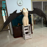 Remielle Dan Wings Cosplay Prop Women Pearl Cotton Black Wings Cosplay For Halloween Carnival Fancy Party Decoration Prop