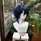 [Styled Wig]Noodle Cosplay Wig Women Blue Synthetic Short Hair With Bangs Anime Game Cosplay Fluffy Heat Resistant Wig For Daily