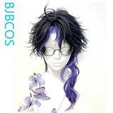 [Styled Wig]Pantalone‌ Cosplay Wig Game Genshin Impact For Man Black Hair Mixed 55CM Pantalone Cosplay Wig Hallowmas Party