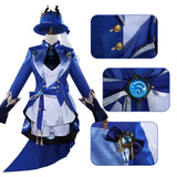 Furina Game Cosplay Costume Genshin Impact with Hat【XS-3XL】Black And White Suits Cosplay for Man Or Women Halloween Outfits