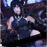 Zhenhai Cosplay Costume Azur Lane Hanfu Style Cheongsam Luxury Skin Women Full Set Outfit For Halloween Carnival Role Play