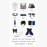 【In Stock】Hoshimachi Suisei Cosplay Costumes Anime VTuber Women Gray Plaid Dress Prop Full Set Uniform Halloween Christmas