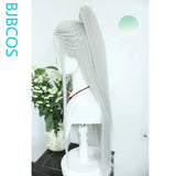[Styled Wig]Versatile Wig Cosplay Long Silvery Hair Bun Antique Style Versatile NPC Shaped COS Hair Set Halloween Party Wig