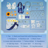 【In Stock】Robin Summeretto Cosplay Costume Game Honkai Star Rail HSR Women Blue White Beach Outfit Halloween Carnival Con Party