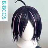 [Styled Wig]Hame Neko Cosplay Wig Anime Chainsmoker Cat Women Short Dark Purple Hair Ears Anime Character Hair Comic Halloween