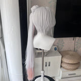 [Styled] Anime Cosmic Princess Kaguya Yachiyo Runami Cosplay Wig Silver-grey Long Ponytail with High Half-up Bun Wigs