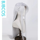 [Styled Wig]Love of Light and Night, Qisi Li Silver White COS Wig, Ancient Style Hanfu, High ponytail Style, Full Headset