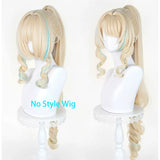 [Styled Wig]‌Vesna Strivozha Cosplay Wig Game Genshin Impact Women Mixed Light Yellow Long 98CM High Ponytail Hair Carnival
