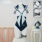 Kitagawa Marin‌ Anime My Dress Up Darling Cosplay Costumes Hat Wristband Navy Style Swimsuit Maid Outfit Halloween Clothes