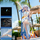【In Stock】Robin Summeretto Cosplay Costume Game Honkai Star Rail HSR Women Blue White Beach Outfit Halloween Carnival Con Party