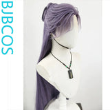 [Styled Wig]Lace Front Wig Ancient style Hanfu male NPC dark purple creative costume wig design