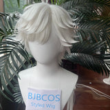 [Styled Wig]Agate Cosplay Wig Tongari Boushi Anime Fantasia Short White Hair Props Carnival Halloween Costume Accessories