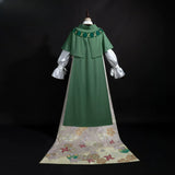 Venti Five Song ImmortalsCosplay Costume Genshin Impact Cuiguang Green Kimono Cape Outfit White Puff Sleeve Shirt Full Set