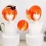 [Styled Wig]Pumpkin Pie Cookie‌ Cosplay Wig Game Cookie Run Kingdomm Women Mixed Orange Short Hair Roleplay Halloween Party
