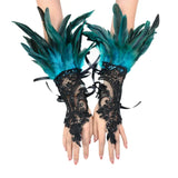 Feather Gloves Cosplay Anime Colorful Angel Devil Lolita Lace Sleeves Accessories Fashion Trends Props Halloween Carnival Party