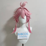 [Styled] Honkai Star Rail Evanescia Cosplay Wig Short Pink Gradient Hair Female Heat Resistant Wigs for Halloween Party