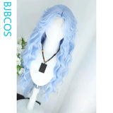 [Styled Wig]Ice Blue Big Curly Hair‌ Cosplay Lace Front Wig Anime Long Curly Hair Mermaid NPC Versatile Halloween Party Wig