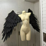 Versatile Black Wings Cosplay Costume Women Pearl Cotton Wings Cosplay For Halloween Carnival Fancy Party Mature Girl’s Wings